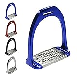  JA Horse - Estribos de aluminio para balance (antideslizante), color azul