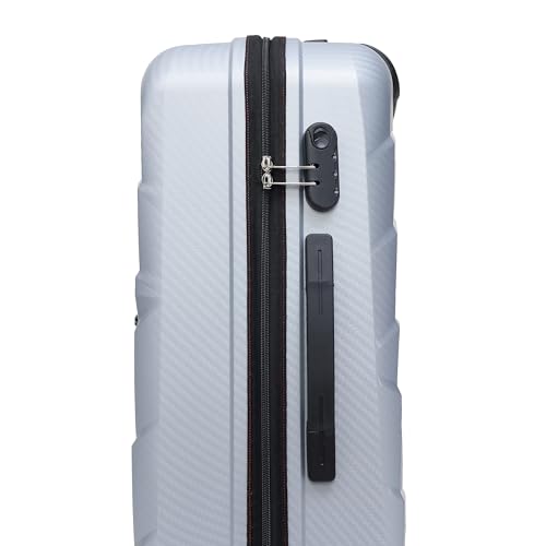 Image of YAYAVAR Check-in Medium- 66 CM, 360 Degree Rotating Wheels,Polypropylene Material,Hard Luggage with Telescopic Handle and Combination Locking Mechanism, Moscow-(M,Silver)