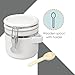 Canister Sets For The Kitchen (4 Piece Set) White, High Gloss Ceramic | By Home Basics | Decorative| With Wooden Spoons, Countertop Set For Flour, Sugar, Coffee, and Snacks