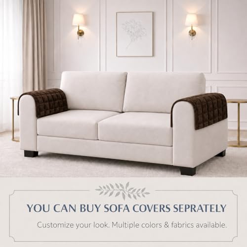 Image of STITCHNEST 'Haven Soft Series' Sofa Armrest Cover | Ultra Soft Plush Hand Rest Protector for Sofa & Couch Furniture, Washable Textured Arm Cover