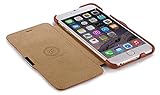 Luxus Tasche für Apple iPhone 6 Plus (5.5 Zoll) / Außenseite aus echtem Leder / Innenseite aus Textil / seitlich aufklappbar / ultraslim / Folder Case mit Standfunktion / Vintage Look / Farbe: Dunkelbraun - 8