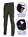 Screenshot SPORTS-A4058 Mens Premium Double Sided Interlock Fleece Utility Cargo Pants - Athletic Jogger Workout Gym Zipper Pockets Sweatpants-Olive-Small