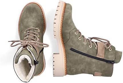 Rieker DAMES Enkellaarzen 72610, Vrouwen Veterlaarsjes,laarzen,chukka boot,korte laarzen,veterschoenen,Groen (grün / 55),36 EU / 3.5 UK : Rieker