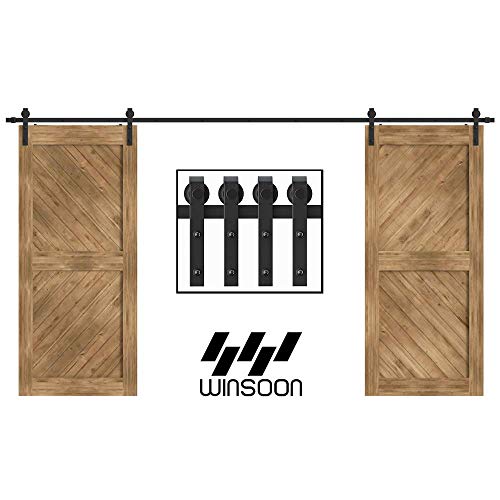 WINSOON 5-18FT Sliding Barn Wood Door Hardware Cabinet Closet Kit Antique Style