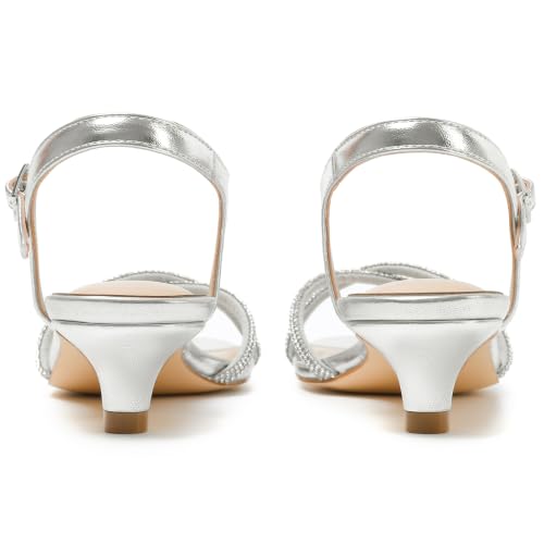 Image of Mostrin Strappy Heels for Women Ankle Strap Heels Women's Heeled Sandals for Party Prom Wedding