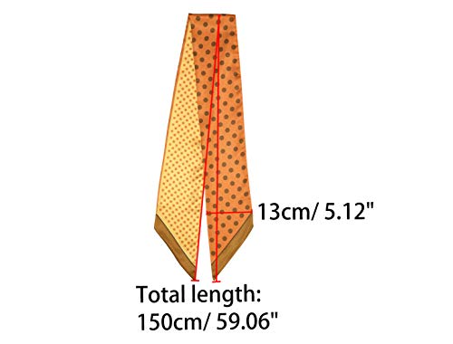 Allegra K Women Polka Dots Skinny Scarf Neck Scarves Double Sided Print Neckerchief Hairband3