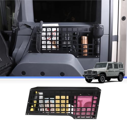 Rear Trunk Molle Panel Trunk Organizer for Ineos Grenadier 2020-2025 Accessories, Modular Storage Panel, Trunk Side Cargo Rack Shelf Organizer Basket, Rear Boot Metal Fence Storage Box Bin (Right)