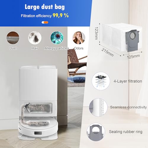 Image of 26 Pack Replacement Parts for Roborock Qrevo Master /Qrevo Slim Robot Vacuum | 2 Main Brush 6 Side Brushes 4 HEPA Filters 6 Mop Pads 6 Dust Bags 1 Cleaning Brush 1 Screwdriver