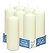 Hyoola Candele Bianche Avorio Cilindriche - Candele Decorative a Colonna 7,5 x 20 cm - Candele Lunga Durata Senza Profumo - Set da 6 Candele Bianche Cilindro - Candele Cilindro Made in EU