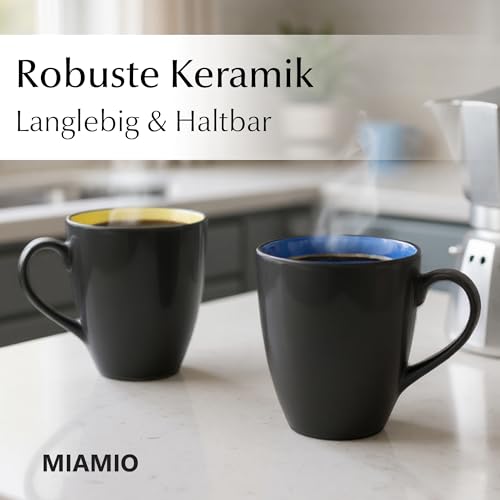 Foto von MIAMIO - 6 x 350 ml Kaffeetassen/Kaffeebecher Set - Tassen Set 6er Modern - Le Papillon Kollektion