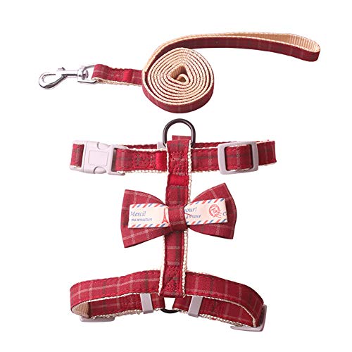 adonpshy Pet Cat Harness Nylon Style Traction Rope Leash Belt Walking Chain Chest Pink M - Image 4