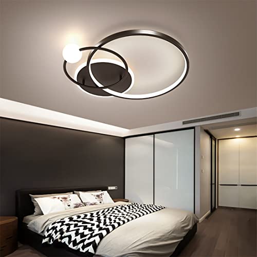 Plafond LED dimmable télécommande plafonnier métal créatif chambre