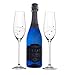 Barski - Handmade Glass - Set of 2 Champagne Flutes with Empty...