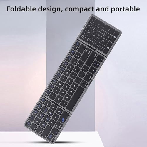 Clavier Bluetooth pliable avec pavé tactile gris à 3 connexions USB-C - 2