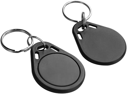 100 Stück klassischer 1K-Schlüsselanhänger, M1, 13,56 MHz, RFID-Tag ISO14443A, Zugangsschlüssel, lesbar und beschreibbar (schwarz)
