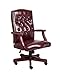 Boss Office Products B905-BY Classic Executive Caressoft Chair with Mahogany Finish in Burgundy