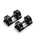 NÜOBELL® Adjustable Dumbbell Set for Home, 5-50 LB, Twist Lock 2024-25 Model, Black, 2 x 50 lb ea Dumbbell (Pair)