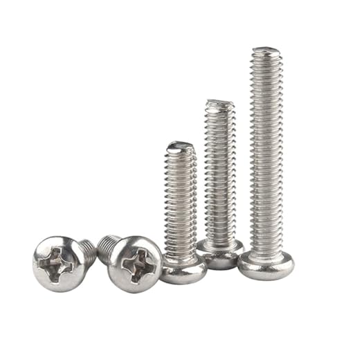 50個 M2 M2.5 十字穴付き PM なべ丸頭ネジ A2-70 ステンレススチール製機械ネジ(25mm x50pcs,M2.5)