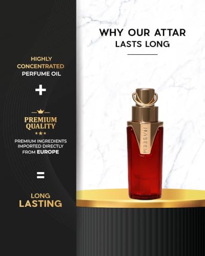 Image of NASEEM Carmine Attar 15 ml - Unisex Long Lasting Perfume Oil | Floral Ambery Fragrance with Saffron, Jasmine, Amber & Cedarwood
