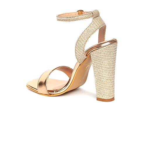 Image of Marc Loire Women's Faux Leather Comfortable Block Heel Sandals for Casual, Party and Formal Occasions.