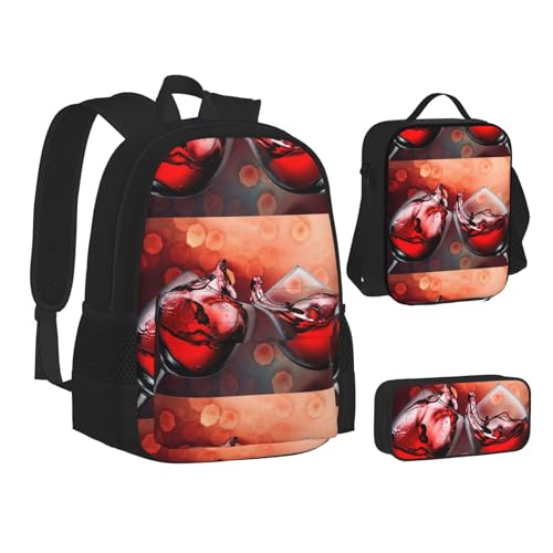 Sac à dos imprimé Cheers en toile avec sac à déjeuner pour les cours et sorties