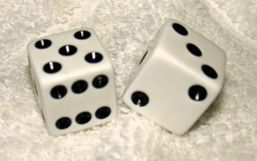 White Opaque Dice Pair