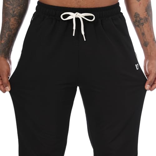 Vortewind Jogginghose Herren Baumwolle Trainingshose Herren Lang Atmungsaktiv ，Sporthose mit 3 Taschen & elastischem Bund für Freizeit