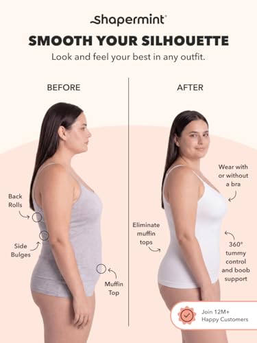 Image of SHAPERMINT Womens Tops - Scoop Neck Cami Body Shaper for Women, Shapewear Tummy Control, Camisole Tank Tops for Women