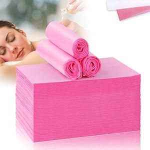 100 Pcs 31″ x 71″ Disposable Sheets for Massage Table Non Woven Spa Bed Cover,Waterproof Breathable Disposable Massage Table Sheets for Spa Tattoo Beauty Salon Hotels (Pink)