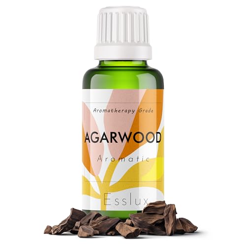 Image of Esslux Agarwood Fragrance Oil - 100% Pure Natural Oud Oil for Diffuser, Candles & Soap Making | Rich, Earthy Aroma for Relaxation & Aromatherapy | Therapeutic Grade - 120ML