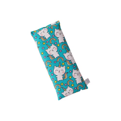 Microwave Heating Pad or Ice Pack for Kids, Microwavable Heat Pack or Cold Compress, 9" x 4" (Caticorn, Chamomile)