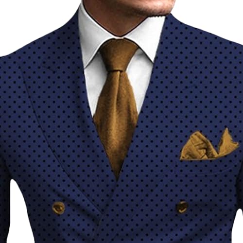 Stylish Solid Blazers for Men Business Casual Polka Dot Suit Jacket Banquet Versatile Slim Fit Sport Coat4