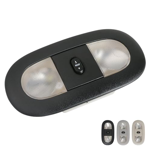 Image of Overhead Console LED Dome Map Light Lamp | for 08-10 Ford Super Duty Extended Cab /SuperCrew & 04-08 Ford F150 | Replaces 8C3Z-25519A70-AA 8C3Z25519A70AA Interior Cab Lights with Sunroof Switch (Black)