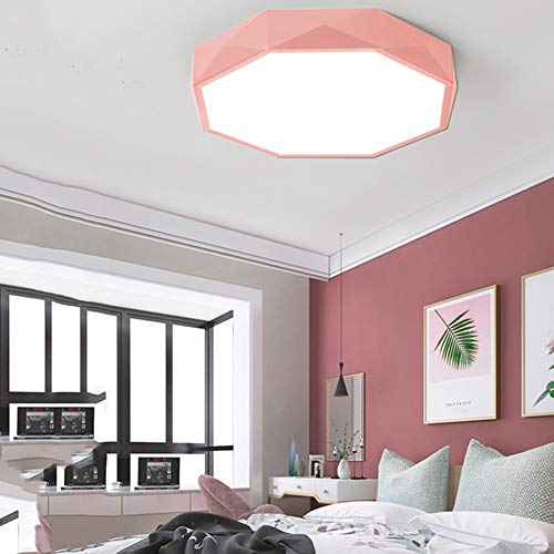 Plafonnier LED rose à intensité variable avec télécommande pour entrée - 7