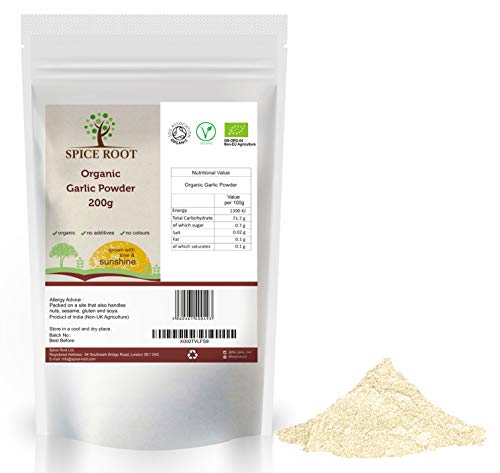 Aglio organico in polvere 200g (Bio Garlic Powder, bio Aglio Polvere) - Certificato biologico, qualità Premium | Gusto e aroma eccellenti | Vegano