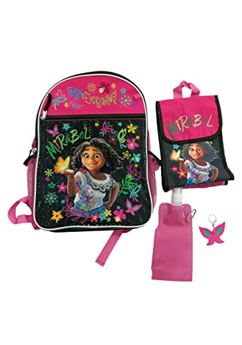 Fast Forward Encanto 5pc Backpack Set- Keychain, Flat Waterbottle, Lunch Bag & Carabiner2