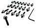 Z Whip 19pc Oil Pan Stud Kit with Locking Nuts Compatible with Acura Integra Honda Civic Del sol VTEC Type R GSR B18 B20 B16 D15 D16 1.8L H22 H23 B C D F H Series Engines B Engine Oilpan Bolt Set