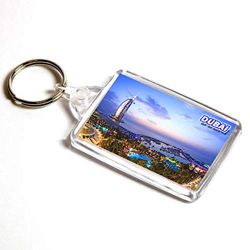 AWS Schlüsselanhänger Dubai – PVC-Souvenir Mit Stadtmotiv, 4,3x6,5 Cm, Beidseitig Bedruckt