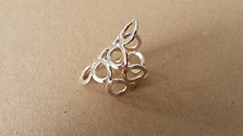 Anillo de plata Chic-Net 925 de alta joyería con círculos de oro 3