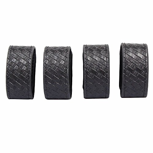 LytHarvest Basketweave Belt Keepers, Hidden Snap Duty Belt Keepers (4-Pack), Black, Free size