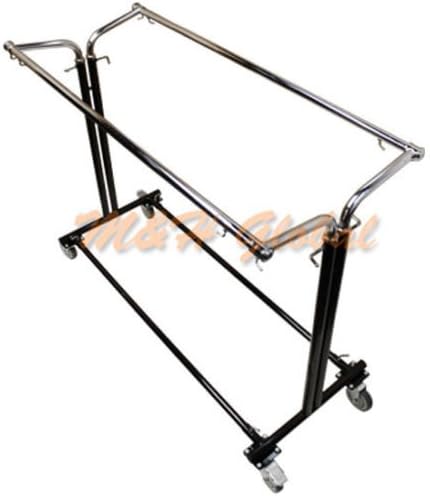 Miniatura 2 de Al por menor ropa ropa, plegable, ajustable paralelo Barra de colgar con ruedas