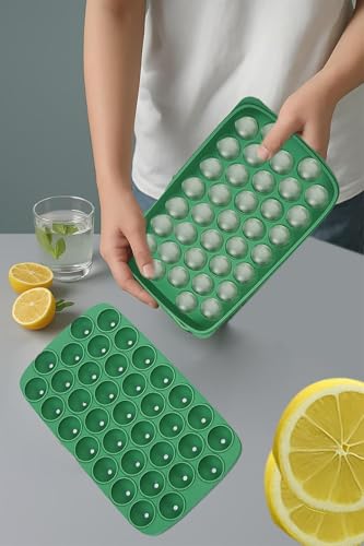 Image of Ice Cube Tray - BPA Free Silicone Flexible Easy Release 37 Ball Ice Cube Maker - Reusable Silicone Ice Trays for Freezer