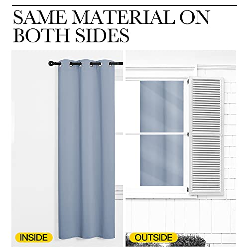Image of NICETOWN Vintage Blue Blackout Curtains 78 inches Length for Bedroom, 2 Panels, 42 inch Wide, Thermal Insulated Decoration Drapes for Office Window