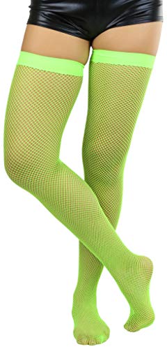 Image of ToBeInStyle Women's Fine Classic Fishnet Thigh High Stretch Nylon Novelty Stockings