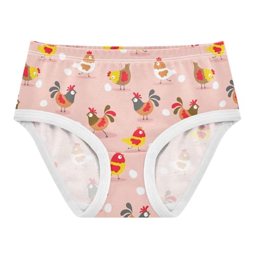 Wusikd Chickens Girls' Underwear Cotton Roosters Eggs Girls Briefs Soft Toddler Underwear 4T Multi