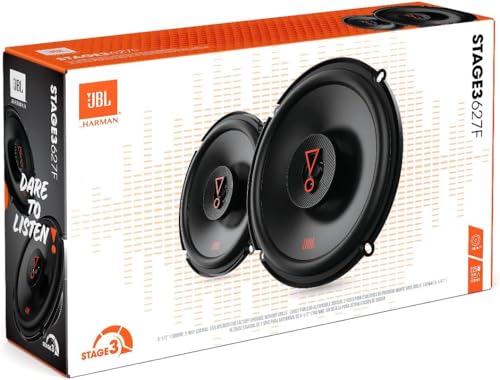 JBL Stage3 627F 2-Wege-Autolautsprecher-Set 16 cm — 225 Watt Harman Kardon Lautsprecher — 2-teiliges großes Auto-HiFi-Stereosystem — 160 mm — 6,5 Zoll ohne Grillabdeckung