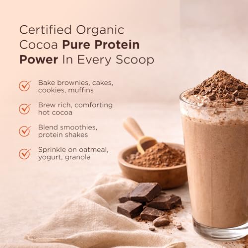 Image of Pure & Sure Organic Cocoa Powder 200G | 100% Pure & Natural with 18.7g Protein| Unsweetened & Dark Flavor | Ideal for Cake, Baking, Hot Chocolate, Milkshake & More