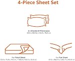 Amazon Basics Soft Microfiber Sheet Set with Elastic Pockets - Full, Black Grid