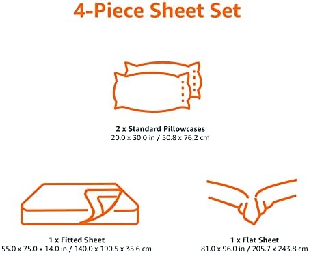 Amazon Basics Lightweight, Breathable Microfiber 4-Piece Bed Sheet Set with 14-Inch Deep Pockets, Full, Blush Pink, Solid - 5
