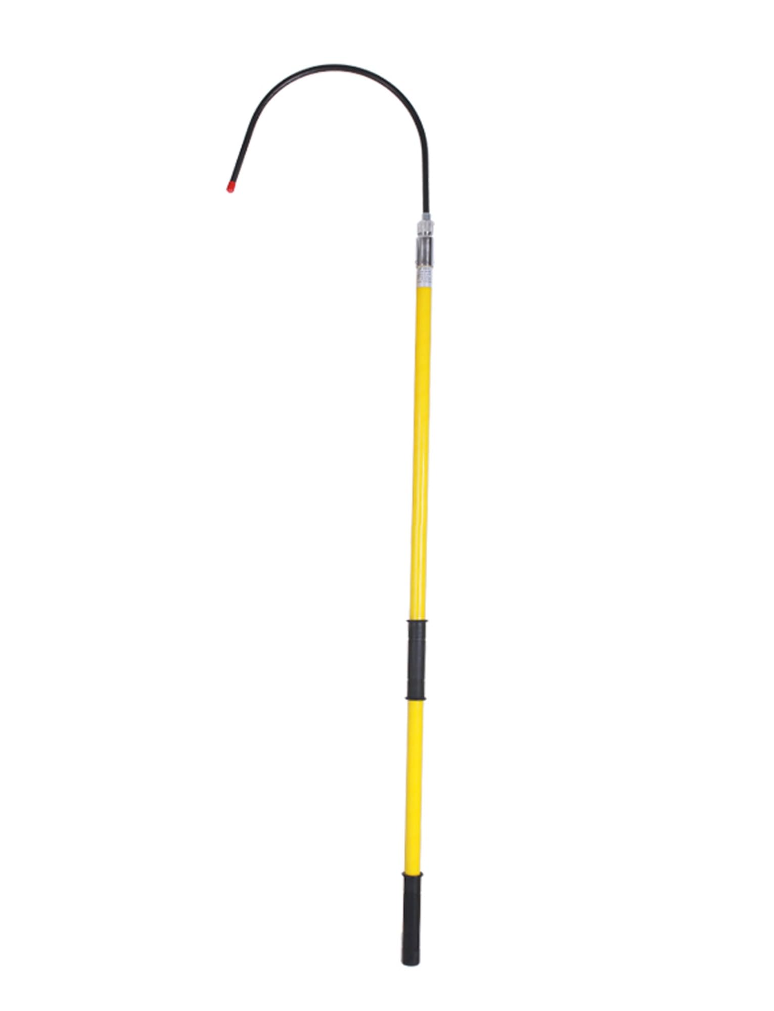 Lightweight Insulated Handle Rescue Hooks With 40cm Opening, 1m 1.5m 2m Long Fiberglass Security Tools Pole Life-Saving Pull Rod, High Voltage Insulated Rescue Hook(1m/3.3ft)(Yellow,2m/6.6ft)